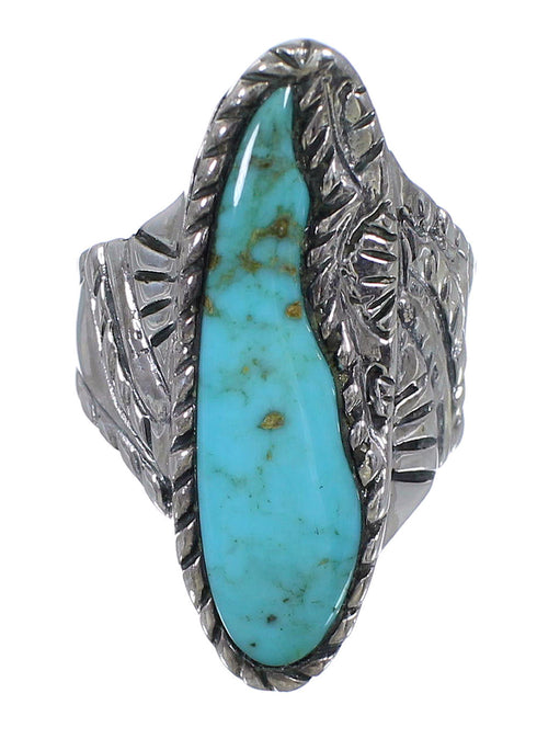 Sterling Silver Turquoise Jewelry Ring Size 7 FX93278