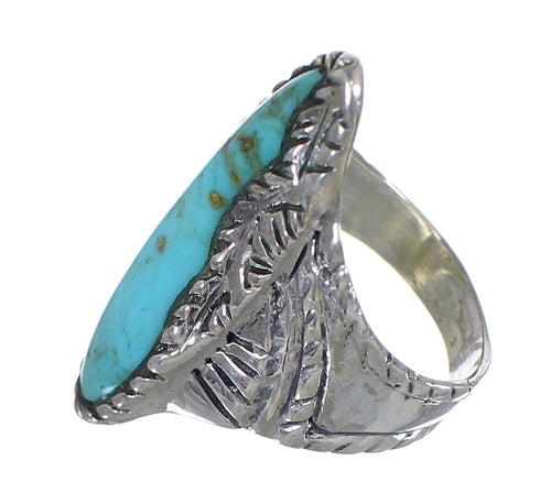 Sterling Silver Turquoise Jewelry Ring Size 7 FX93278