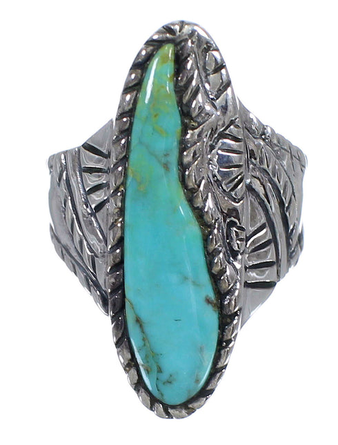 Southwest Sterling Silver Turquoise Ring Size 8-1/2 FX93279