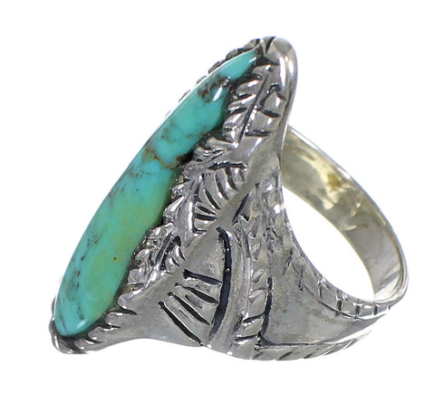 Genuine Sterling Silver Turquoise Southwest Ring Size 7-3/4 FX93297