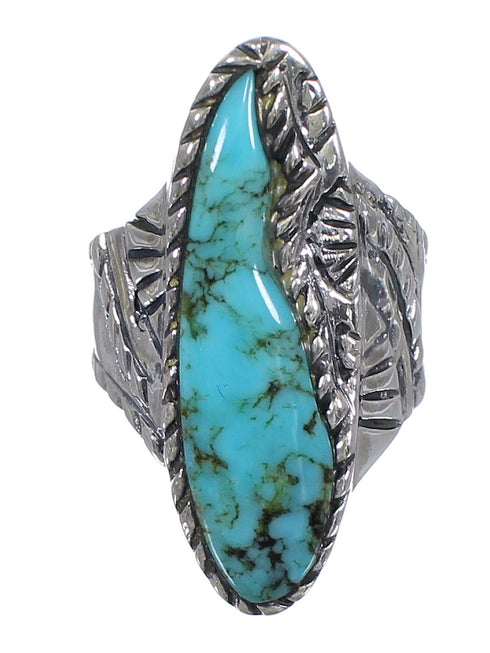 Authentic Sterling Silver Turquoise Jewelry Ring Size 6-1/2 FX93302
