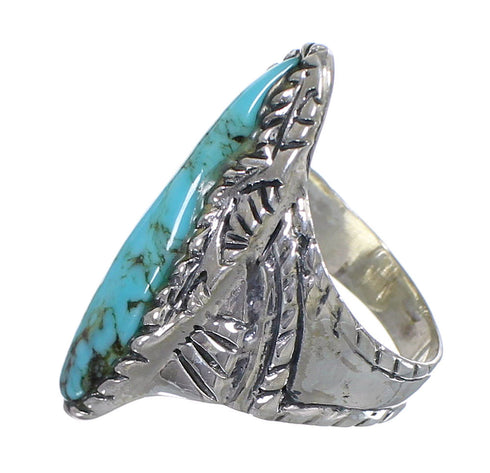 Authentic Sterling Silver Turquoise Jewelry Ring Size 6-1/2 FX93302