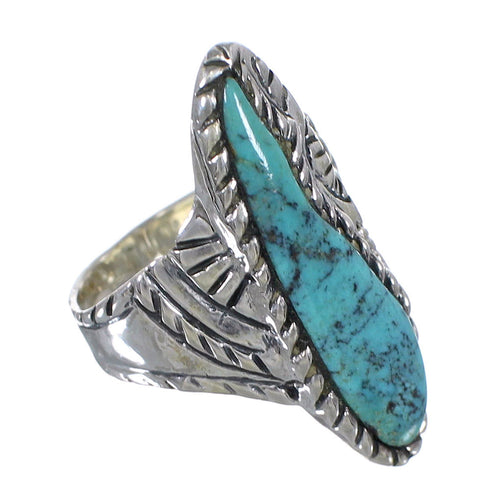 Southwest Sterling Silver Turquoise Jewelry Ring Size 7-3/4 FX93304