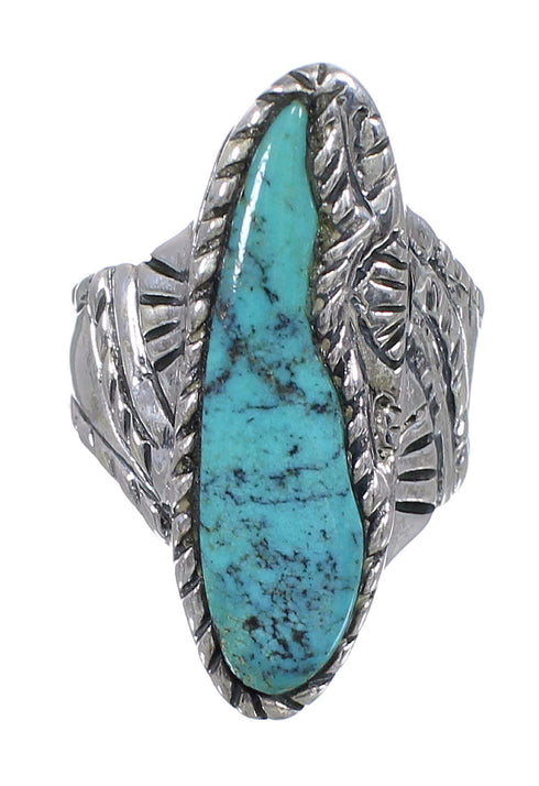 Southwest Sterling Silver Turquoise Jewelry Ring Size 7-3/4 FX93304