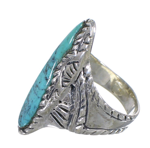 Southwest Sterling Silver Turquoise Jewelry Ring Size 7-3/4 FX93304
