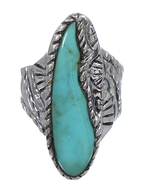 Southwest Sterling Silver Turquoise Ring Size 4-3/4 FX93328