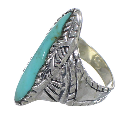 Southwest Sterling Silver Turquoise Ring Size 4-3/4 FX93328