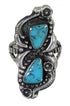 Sterling Silver Turquoise Southwest Ring Size 6 FX93337