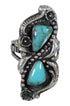 Authentic Sterling Silver Turquoise Jewelry Ring Size 4-1/4 FX93343