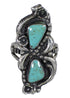 Southwest Sterling Silver Turquoise Ring Size 4-1/4 FX93348