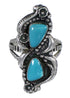 Southwest Sterling Silver Turquoise Jewelry Ring Size 7-1/2 FX93364