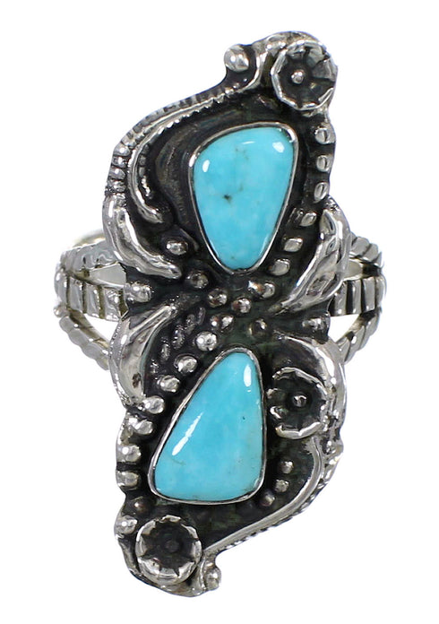 Genuine Sterling Silver Turquoise Jewelry Ring Size 4-1/4 FX93367