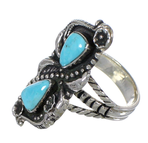 Genuine Sterling Silver Turquoise Jewelry Ring Size 4-1/4 FX93367