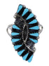 Southwestern Sterling Silver Turquoise Needlepoint Ring Size 5-1/4 YX93152