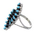 Southwestern Turquoise Needlepoint And Sterling Silver Ring Size 8-3/4 YX93179
