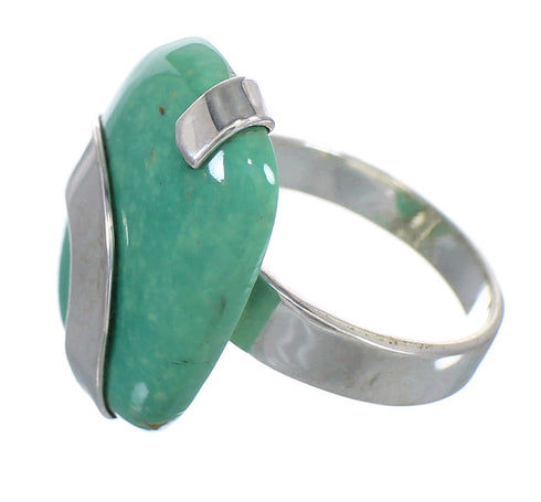 Turquoise And Sterling Silver Southwest Jewelry Ring Size 6-3/4 RX88595