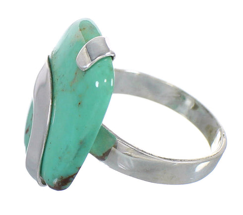 Turquoise Sterling Silver Southwest Jewelry Ring Size 7-1/4 RX88607