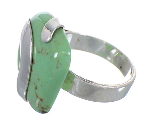 Southwestern Sterling Silver And Turquoise Jewelry Ring Size 4-1/2 RX88776