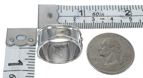 Authentic Sterling Silver Turquoise Jewelry Ring Size 6-1/4 FX91311