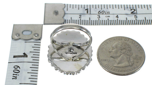 Sterling Silver Turquoise Needlepoint Ring Size 6-1/2 FX91405