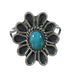 Silver And Turquoise Flower Ring Size 8-1/4 YX90437