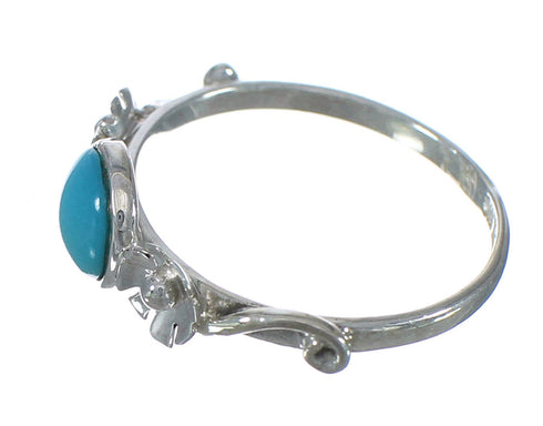 Sterling Silver Turquoise Flower Jewelry Ring Size 5-1/2 FX91391