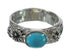 Southwestern Sterling Silver And Turquoise Flower Ring Size 6-1/2 YX90690