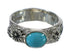 Southwestern Genuine Sterling Silver And Turquoise Flower Ring Size 7-1/2 YX90692