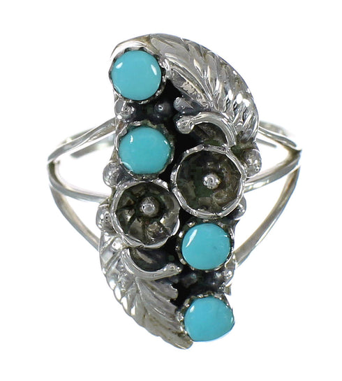 Authentic Sterling Silver Turquoise Southwest Jewelry Ring Size 7-1/2 FX90912