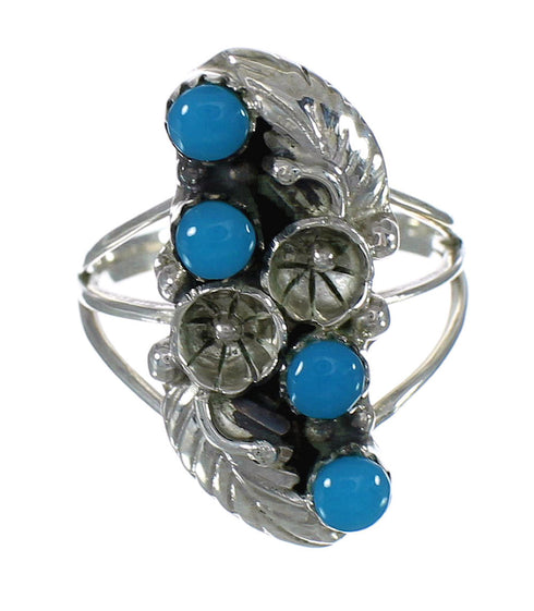 Sterling Silver Turquoise Jewelry Ring Size 7-1/2 FX90964