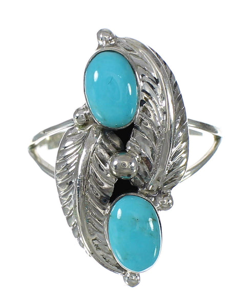 Genuine Sterling Silver Turquoise Southwestern Ring Size 5-1/4 FX91011