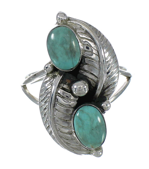 Authentic Sterling Silver Turquoise Ring Size 8-1/2 FX91111