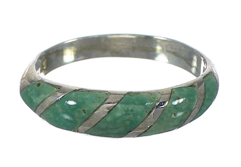 Southwestern Authentic Sterling Silver Turquoise Ring Size 7-1/4 AX93118