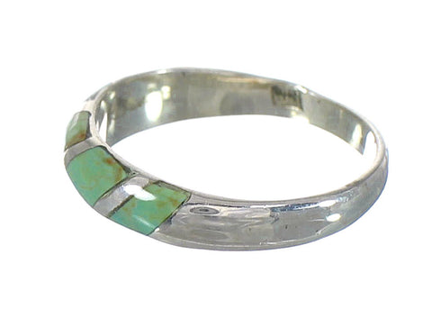 Southwestern Turquoise Jewelry Authentic Sterling Silver Ring Size 7-1/2 AX93140