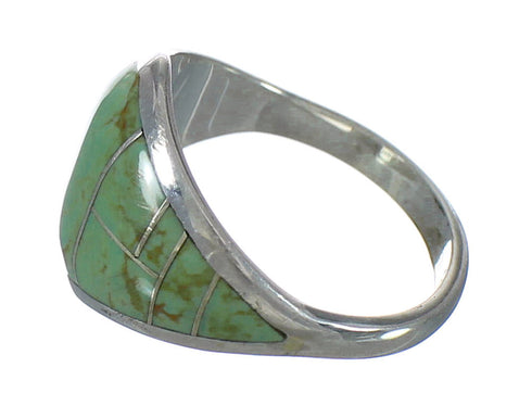 Genuine Sterling Silver Jewelry Turquoise Ring Size 8-1/4 AX92880