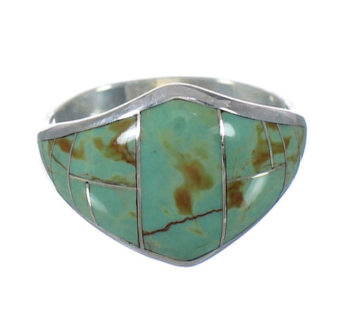 Authentic Sterling Silver Jewelry Turquoise Ring Size 6-1/2 AX92882