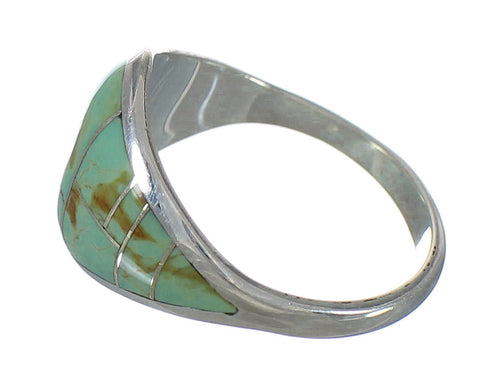 Authentic Sterling Silver Jewelry Turquoise Ring Size 6-1/2 AX92882