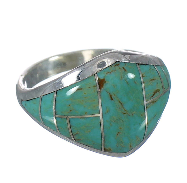Turquoise Genuine Sterling Silver Southwestern Ring Size 5-1/2 AX92911