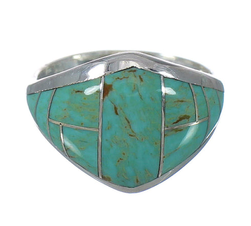 Turquoise Sterling Silver Southwestern Ring Size 4-1/2 AX92909
