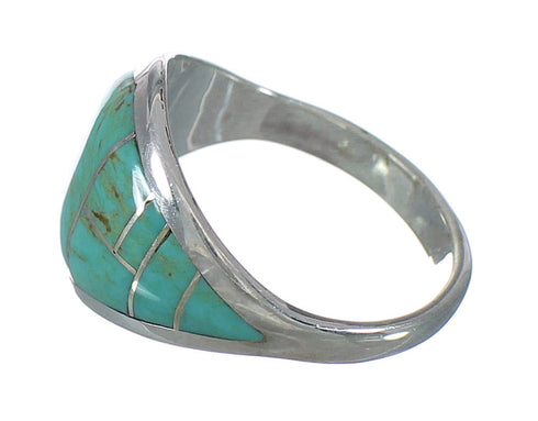 Turquoise Sterling Silver Southwestern Ring Size 4-1/2 AX92909