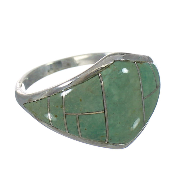Turquoise Authentic Sterling Silver Southwestern Ring Size 7 AX92917