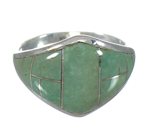 Turquoise Authentic Sterling Silver Southwestern Ring Size 7 AX92917
