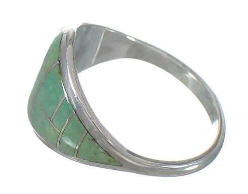 Turquoise Authentic Sterling Silver Southwestern Ring Size 7 AX92917