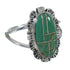 Turquoise Inlay Jewelry Silver Ring Size 6-1/2 AX92973
