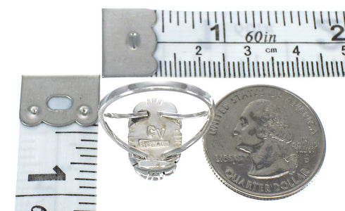 Turquoise Inlay Jewelry Sterling Silver Ring Size 5-1/4 AX92993