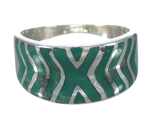 Turquoise Silver Ring Size 7-3/4 AX93027