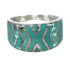 Turquoise Inlay Jewelry Silver Southwestern Ring Size 5-1/4 AX93083