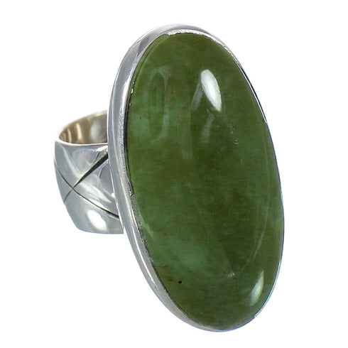 Southwestern Silver Turquoise Ring Size 4-1/2 AX92668