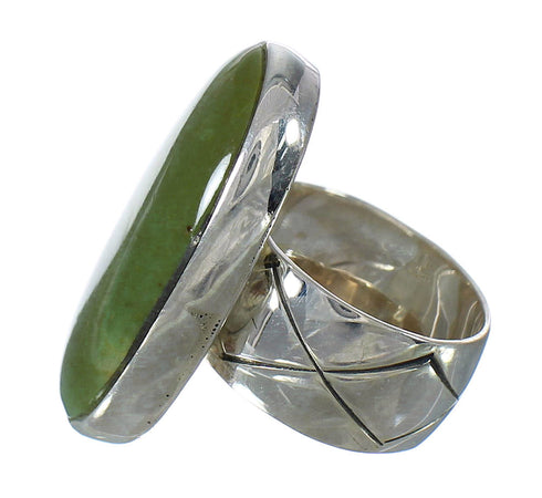 Southwestern Silver Turquoise Ring Size 4-1/2 AX92668