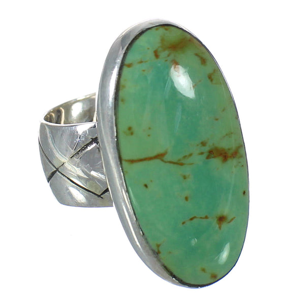 Southwestern Sterling Silver Turquoise Jewelry Ring Size 5-1/4 AX92675